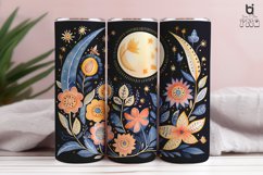 Boho Moon and flower pattern Sublimation tumbler Design Product Image 8