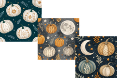 boho moon pumpkin, celestial star design, mystic night pattern, spiritual fall background, crescent moon art, macrame detail paper, dark mystical design, fortune telling pattern, bohemian night art, ethnic celestial design