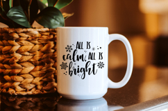 All Is Calm All Is Bright SVG Cut File, Winter Snowflake png Product Image 5