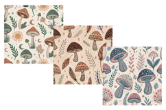 boho mushroom meadow, whimsical folk art, macrame feather design, earthy mushroom pattern, neutral background paper, minimalist boho art, terracotta mushroom print, sage green design, dreamcatcher mushroom art, ethnic pattern paper