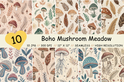 boho mushroom meadow, whimsical folk art, macrame feather design, earthy mushroom pattern, neutral background paper, minimalist boho art, terracotta mushroom print, sage green design, dreamcatcher mushroom art, ethnic pattern paper
