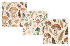 boho mushroom meadow, whimsical folk art, macrame feather design, earthy mushroom pattern, neutral background paper, minimalist boho art, terracotta mushroom print, sage green design, dreamcatcher mushroom art, ethnic pattern paper