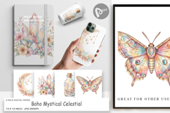 Boho Mystical Celestial Digital Paper Product Image 1