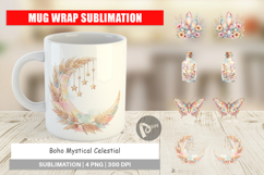 Boho Mystical Celestial Art Mug Wrap Product Image 1