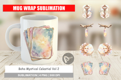 Boho Mystical Celestial Art Mug Wrap Product Image 1