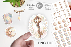 Boho Mystical Celestial Art Sticker Product Image 1