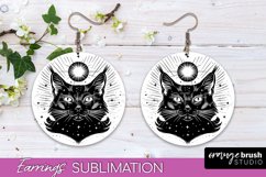 Boho Mystical Round Earrings Sublimation - Celestial Earrings