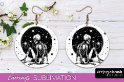 Boho Mystical Round Earrings Sublimation - Celestial Earrings