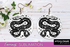 Boho Mystical Round Earrings Sublimation - Celestial Earrings