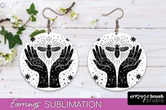 Boho Mystical Round Earrings Sublimation - Celestial Earrings