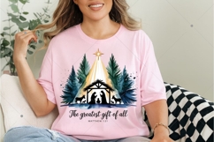 Boho Nativity Scene PNG, Christian Christmas Digital Art Product Image 4