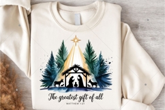 Boho Nativity Scene PNG, Christian Christmas Digital Art Product Image 6