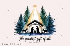 Boho Nativity Scene PNG, Christian Christmas Digital Art Product Image 1