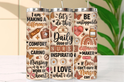 Boho Neutral Nurse Inspiration Quotes Tumbler Wrap Product Image 1