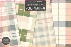 Boho Neutral Pastel Plaid Pattern Product Image 1