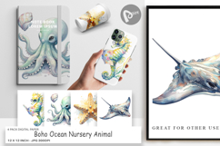 Boho Ocean Animal Digital Paper Product Image 1