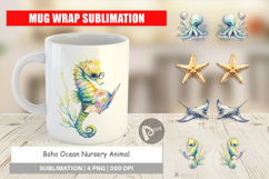 Boho Ocean Animal Mug Wrap Product Image 1