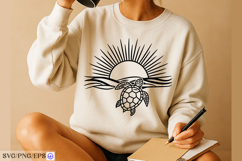 Sun Ocean Coastal Beach Graphic Tee SVG PNG T-shirt Design Product Image 3
