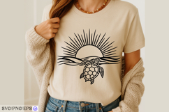 Sun Ocean Coastal Beach Graphic Tee SVG PNG T-shirt Design Product Image 4