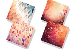 Autumn Boho Ombre backgrounds Watercolor Clipart Bundle Product Image 6