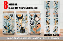 Boho Organic Shape Glass Can Wraps Product Image 1