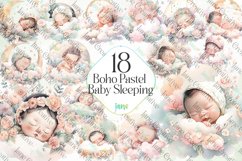 Boho Pastel Baby Sleeping Sublimation Product Image 1
