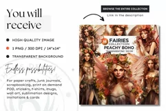Peachy Boho Fairy Clipart PNG craft & sublimation Product Image 3