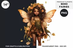 Peachy Boho Fairy Clipart PNG craft & sublimation Product Image 2