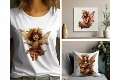 Peachy Boho Fairy Clipart PNG craft & sublimation Product Image 4