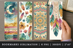 Boho bookmarks printable sublimation bookmark design Product Image 1