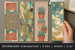 Boho bookmarks printable sublimation bookmark design Product Image 1