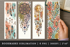 Boho bookmarks printable sublimation bookmark design Product Image 1