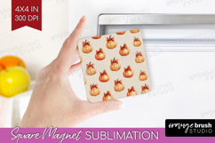 Boho Pumpkin Magnet Sublimation - Coquette Square Magnet PNG Product Image 1