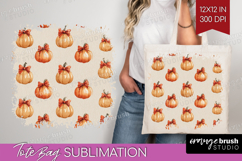 Boho Pumpkin Tote Bag - Coquette Tote Bag PNG Sublimation Product Image 1