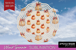 Boho Pumpkin Wind Spinner Sublimation PNG - Coquette Round Product Image 1