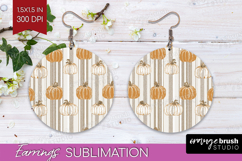 Boho Pumpkin Round Earrings - Coquette PNG Sublimation Product Image 1