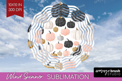 Boho Pumpkin Wind Spinner Sublimation PNG - Coquette Round Product Image 1