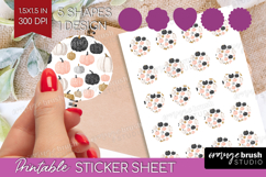 Boho Pumpkin Round Sticker - Coquette Printable Sticker Product Image 1