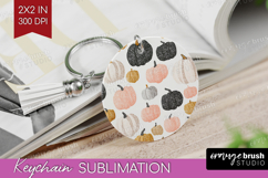 Boho Pumpkin Keychain PNG - Coquette Keychain Sublimation Product Image 1