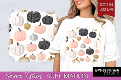 Boho Pumpkin Square Tshirt Background - Coquette PNG Product Image 1