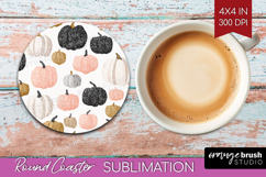 Boho Pumpkin Round Coaster - Coquette Coaster PNG Product Image 1