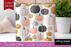 Boho Pumpkin Tumbler Wrap - Coquette Tumbler PNG Sublimation Product Image 1
