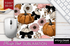 Boho Pumpkin Mouse Pad Sublimation - Coquette Mousepad PNG Product Image 1