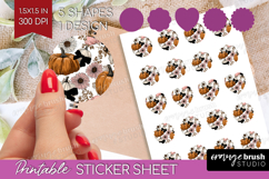 Boho Pumpkin Round Sticker - Coquette Printable Sticker Product Image 1