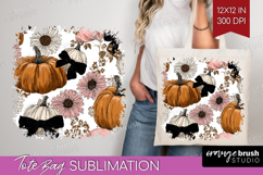 Boho Pumpkin Tote Bag - Coquette Tote Bag PNG Sublimation Product Image 1