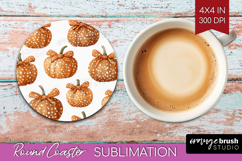 Boho Pumpkin Round Coaster - Coquette Coaster PNG Product Image 1