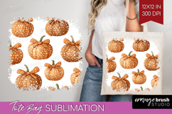 Boho Pumpkin Tote Bag - Coquette Tote Bag PNG Sublimation Product Image 1