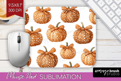 Boho Pumpkin Mouse Pad Sublimation - Coquette Mousepad PNG Product Image 1