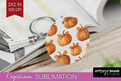 Boho Pumpkin Keychain PNG - Coquette Keychain Sublimation Product Image 1