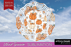 Boho Pumpkin Wind Spinner Sublimation PNG - Coquette Round Product Image 1